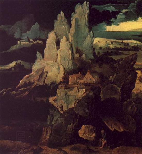 Joachim Patenier Saint Jerome in a Rocky Landscape oil painting picture